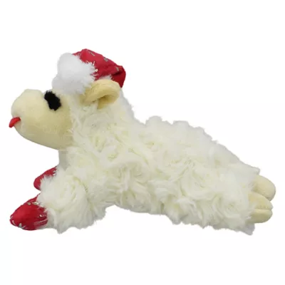 Product Multipet Holiday Lamb Chop Red and Silver Snowflake Santa Hat 6"