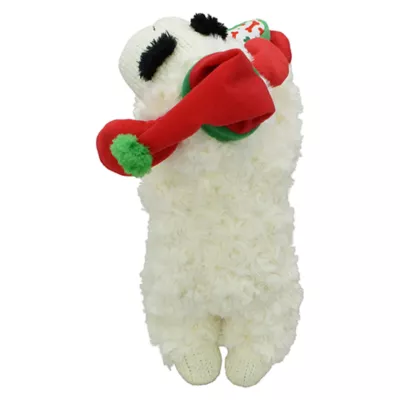 Product Multipet Holiday Lamb Chop Bone and Santa Hat 10.5"