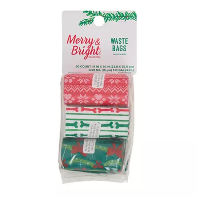 Product Merry & Bright® Dog Poop Bags - Red & Green - Prints & Solids - 90 Count