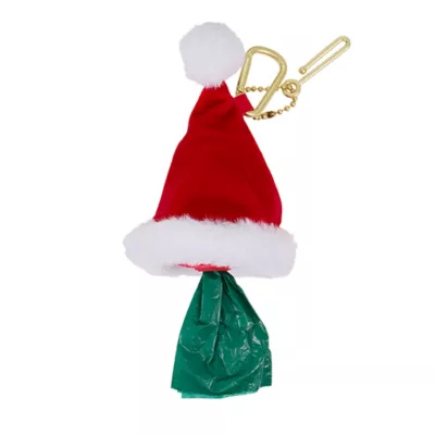 Product Merry & Bright® Dog Poop Bag Dispenser - Santa Hat - Includes 15 Poop Bags