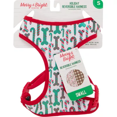 Product Merry & Bright® Candy Cane Reversible Dog Harness