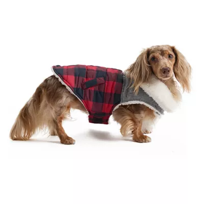 Hotel Doggy Dog Coat - Buffalo Check Jacket with Melton & Sherpa - Image 2