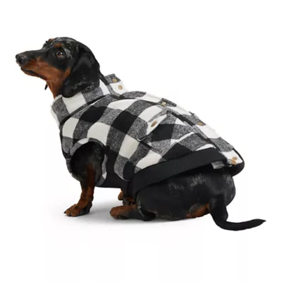 Hotel Doggy Dog Coat - Buffalo Check Melton Jacket - Ice Vanilla - Image 1