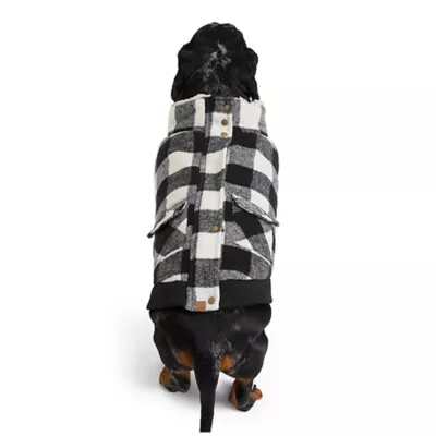 Hotel Doggy Dog Coat - Buffalo Check Melton Jacket - Ice Vanilla - Image 3