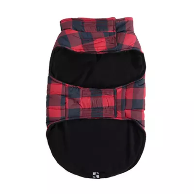 Hotel Doggy Dog Coat - Buffalo Check Puffer Jacket - Red - Image 5