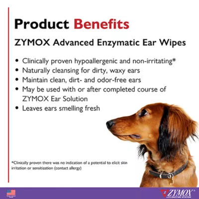 Product Zymox Enzymatic Ear Wipes, 100 Count