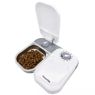 Product Closer Pets Two-Meal Automatic Pet Feeder with Stainless Steel Bowl Inserts (C200)