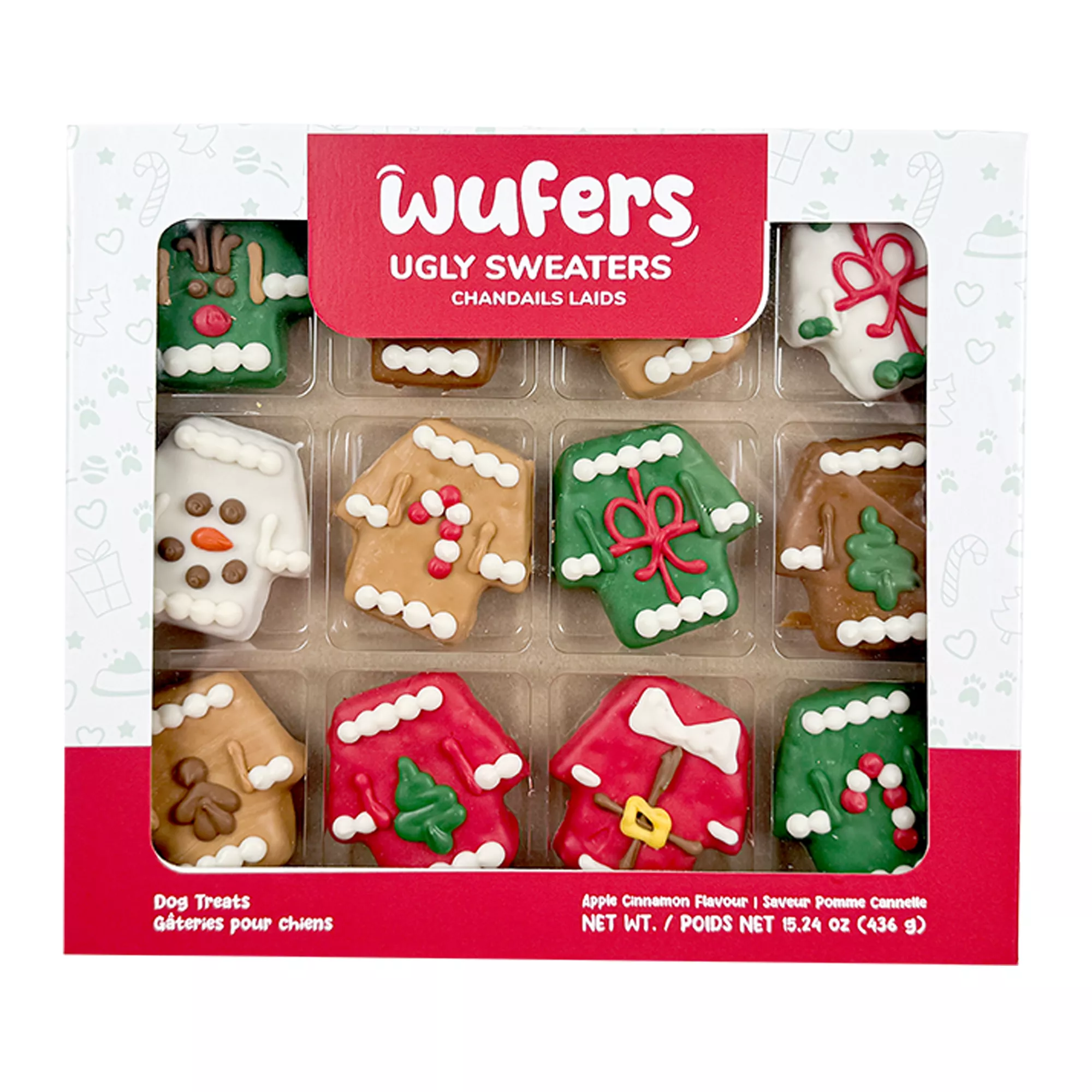 WUFERS Dog Treats, Ugly Sweaters - Apple Cinnamon, 15.2 OZ