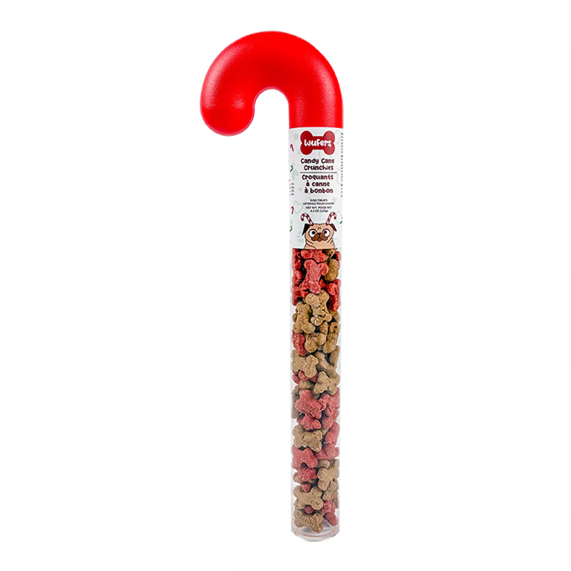 WUFERS Dog Treats, Candy Cane Tube Tiny Bones - Apple Cinnamon, 4 OZ