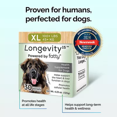 Longevity15 Dog Heath Supplement, Supports Heart & Liver, Multiple Dog Sizes, 30 Count - Image 3