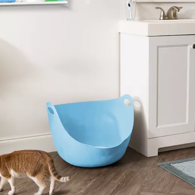 Product IRIS, Flexi Cat Litter Pan with Handles and Pour Spout, Blue