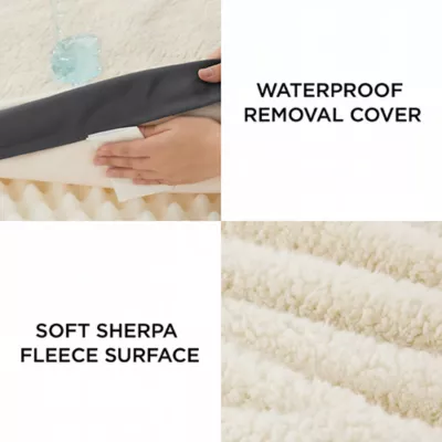 Bedsure® Orthopedic Waterproof Dog Bed with Sherpa & Oxford Fabric Removable Cover & Egg Crate Foam - Image 4