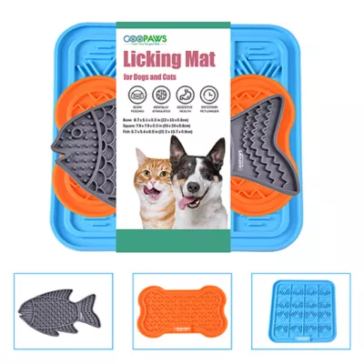Product Jespet Licking Mat 3-PK, Orange, Gray, Blue