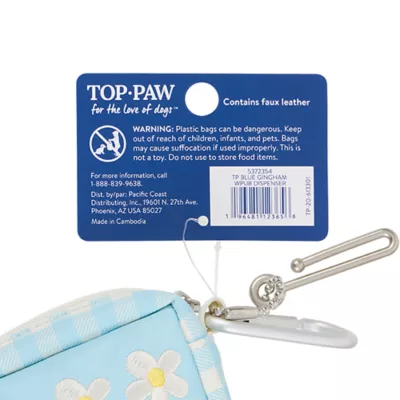 Top Paw® Poop Bag Dispenser - Blue Gingham - Image 7