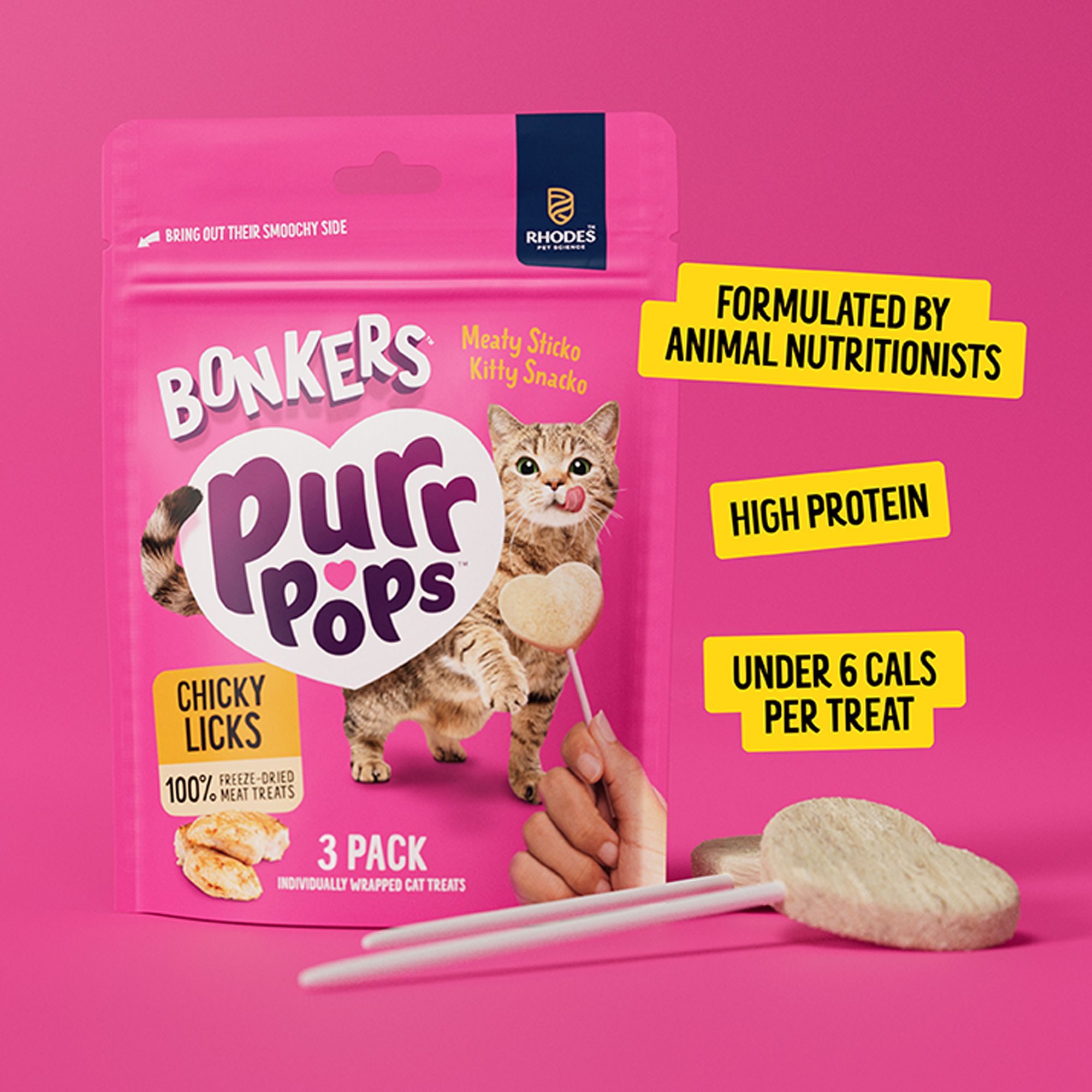 Bonkers Purr Pops Lickable Cat Treats - 3 Count - thumbnail 4