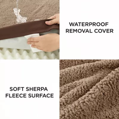 Bedsure® Orthopedic Waterproof Dog Bed with Sherpa & Oxford Fabric Removable Cover & Egg Crate Foam - Image 4