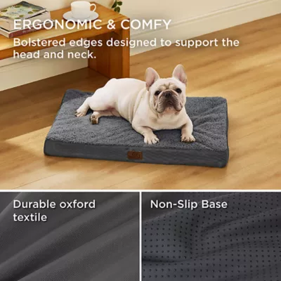 Product Bedsure® Orthopedic Waterproof Dog Bed with Sherpa & Oxford Fabric Removable Cover & Egg Crate Foam
