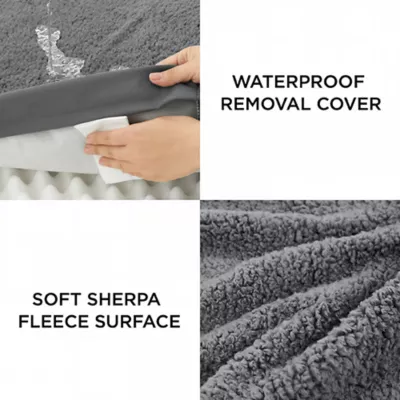 Product Bedsure® Orthopedic Waterproof Dog Bed with Sherpa & Oxford Fabric Removable Cover & Egg Crate Foam