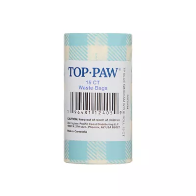 Product Top Paw® Dog Poop Bags - Blue Gingham - 15 Count