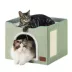 Bedsure® Large Cat Bed for Indoor Cats, Extra Wide Cat Cube House with Fluffy Ball & Scratch Pad image thumbnail 1
