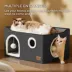 Bedsure® Large Cat Bed for Indoor Cats, Extra Wide Cat Cube House with Fluffy Ball & Scratch Pad image thumbnail 2
