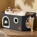 Bedsure® Large Cat Bed for Indoor Cats, Extra Wide Cat Cube House with Fluffy Ball & Scratch Pad image thumbnail 7