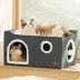 Bedsure® Large Cat Bed for Indoor Cats, Extra Wide Cat Cube House with Fluffy Ball & Scratch Pad image thumbnail 8