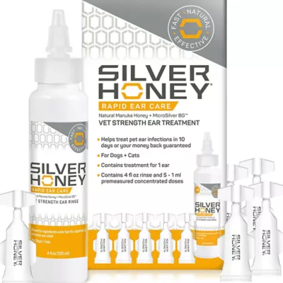 Silver Honey Rapid Ear Care for Dog and Cat 4 oz - Image 1