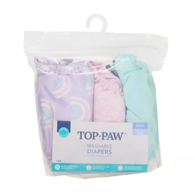 Top Paw Reusable Puppy Diapers, Washable, Multiple Colors, 3 Count - Image 4