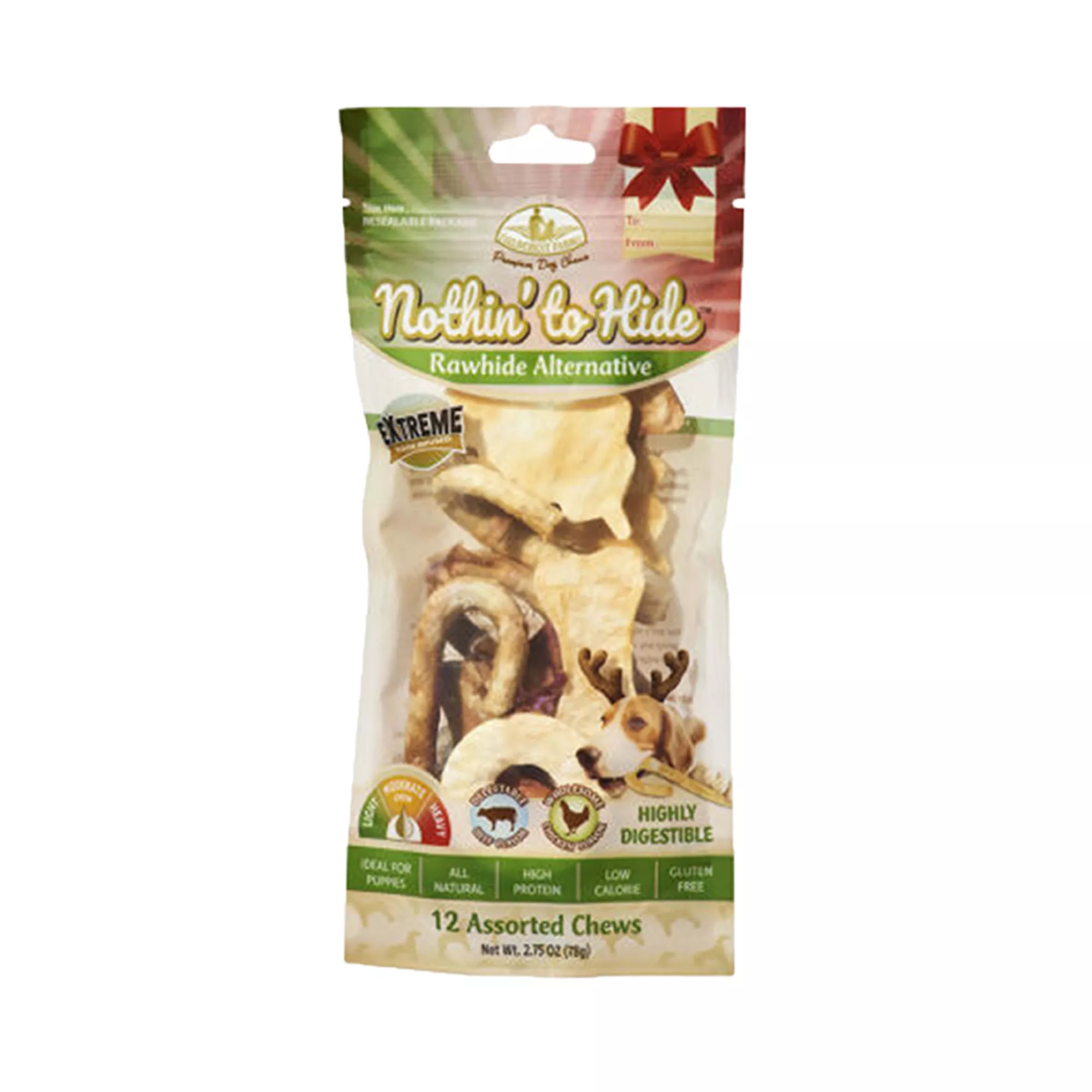 Nothin' to Hide Dog Treats - Rawhide Alternative, Small Assorted Pack, 12 CT/218g