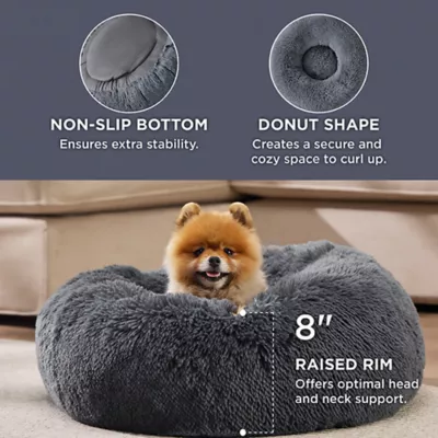 Bedsure® Calming Dog Bed-Fluffy Plush Faux Fur Anti-Slip Donut Dog & Cat Bed - Image 2
