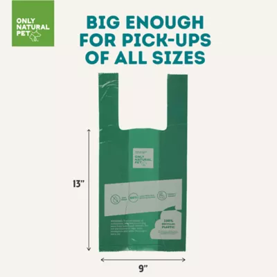 Only Natural Pet® Recycled Poop Bags with Handles - Extra Thick - Green - Image 2