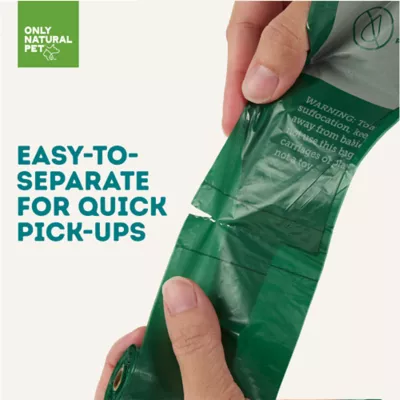 Only Natural Pet® Recycled Poop Bags with Handles - Extra Thick - Green - Image 3