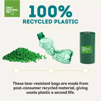 Only Natural Pet® Recycled Poop Bags with Handles - Extra Thick - Green - Image 5