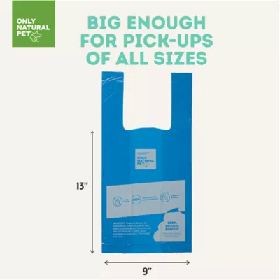 Only Natural Pet® Blue Recycled Poop Bags with Handles - Extra Thick - Blue - Image 2