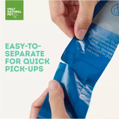Only Natural Pet® Blue Recycled Poop Bags with Handles - Extra Thick - Blue - Image 3
