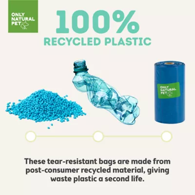 Only Natural Pet® Blue Recycled Poop Bags with Handles - Extra Thick - Blue - Image 5