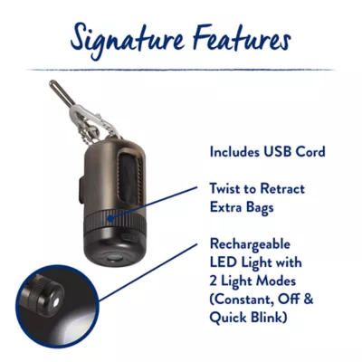 Top Paw® Plastic Poop Bag Dispenser with LED Light, Black - Image 3