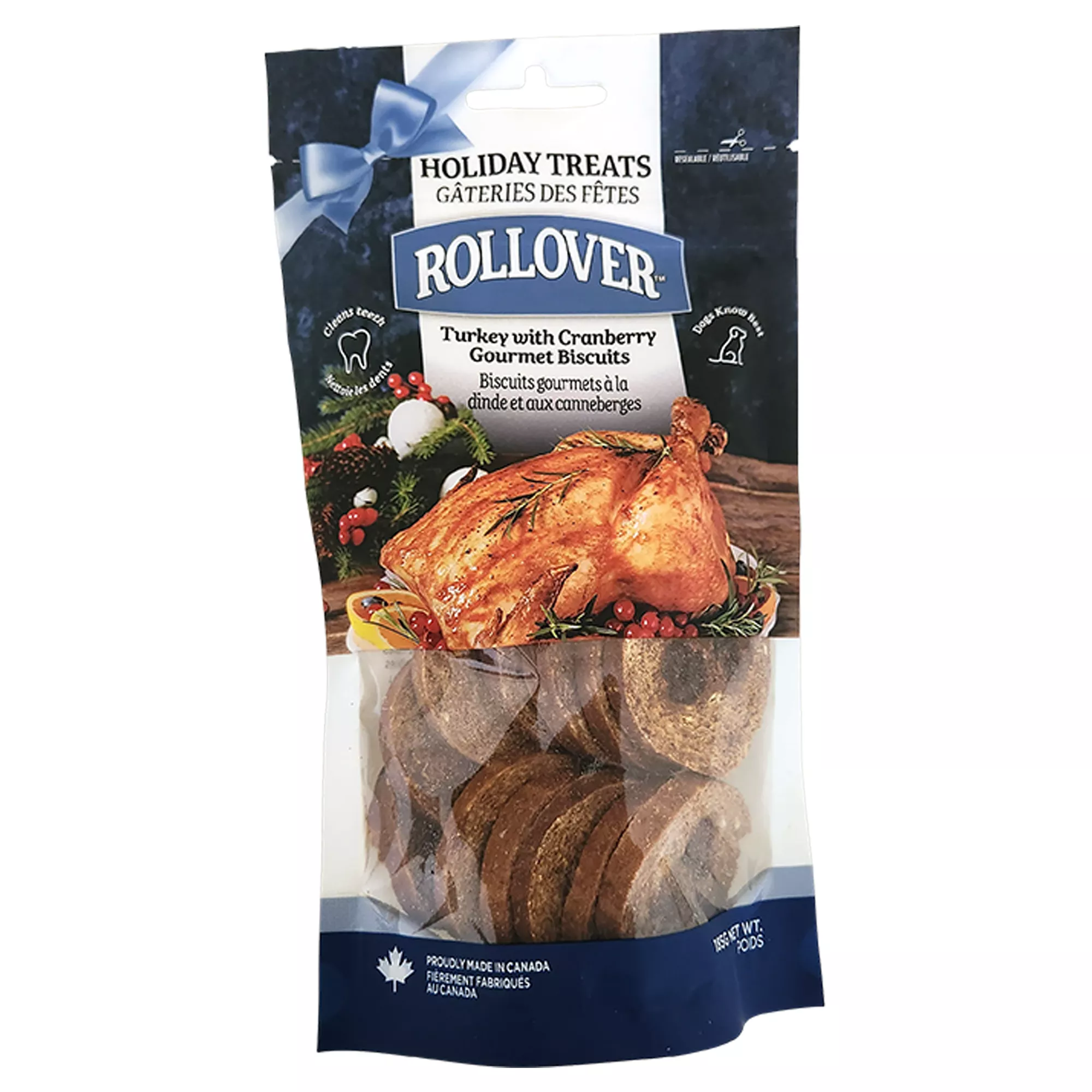 Rollover Dog Gourmet Biscuits - Turkey and Cranberry, 185g