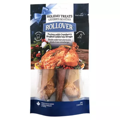Product Rollover Dog Chewys - Turkey and Cranberry Stuffed California Wraps - 3pk
