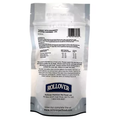 Product Rollover Dog Chews - Turkey and Cranberry Stuffed Chewbies, 2pk