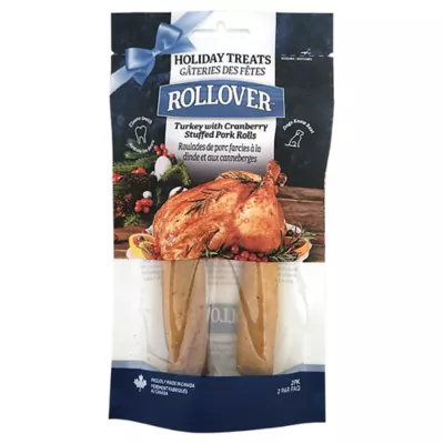 Product Rollover Dog Chews - Turkey and Cranberry Stuffed Pork Rolls, 2pk