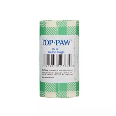 Product Top Paw® Dog Poop Bags - Green Gingham - 15 Count