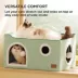Bedsure® Large Cat Bed for Indoor Cats, Extra Wide Cat Cube House with Fluffy Ball & Scratch Pad image thumbnail 3