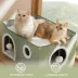 Bedsure® Large Cat Bed for Indoor Cats, Extra Wide Cat Cube House with Fluffy Ball & Scratch Pad image thumbnail 5