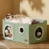 Bedsure® Large Cat Bed for Indoor Cats, Extra Wide Cat Cube House with Fluffy Ball & Scratch Pad image thumbnail 8