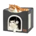 Bedsure® Large Cat Bed for Indoor Cats, Extra Wide Cat Cube House with Fluffy Ball & Scratch Pad image thumbnail 1