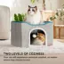 Bedsure® Large Cat Bed for Indoor Cats, Extra Wide Cat Cube House with Fluffy Ball & Scratch Pad image thumbnail 2