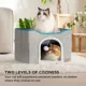 Product Bedsure® Large Cat Bed for Indoor Cats, Extra Wide Cat Cube House with Fluffy Ball & Scratch Pad