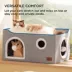 Bedsure® Large Cat Bed for Indoor Cats, Extra Wide Cat Cube House with Fluffy Ball & Scratch Pad image thumbnail 3